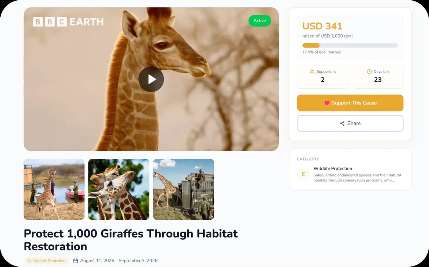 Cause creation builder UI
