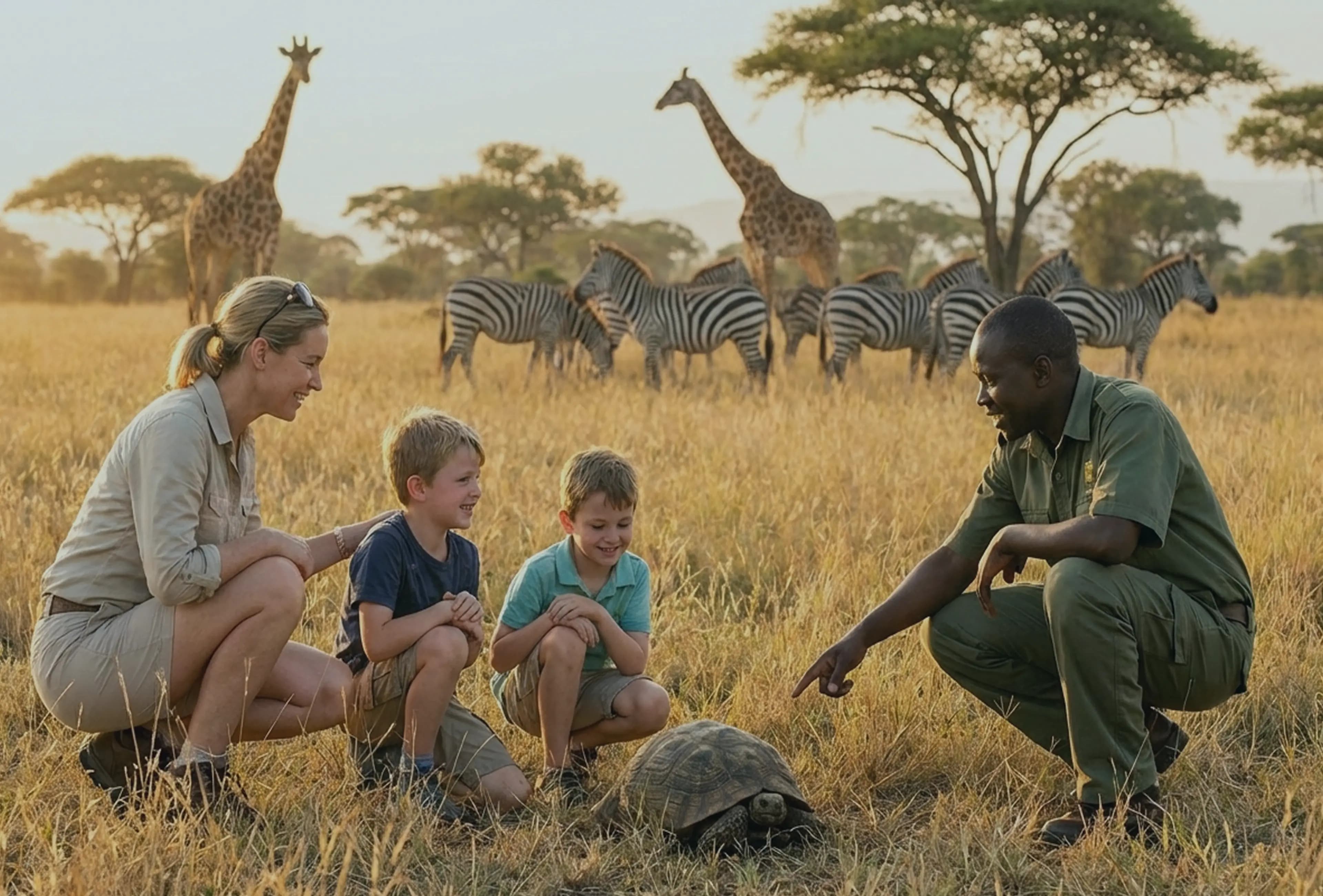 Travelers connecting with nature and local conservation